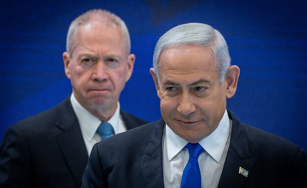 ראש הממשלה נתניהו ושר הביטחון גלנט יחד (צילום: יונתן זינדל, פלאש 90)